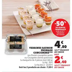 Maximarché Verrines saumon fromage concombre offre