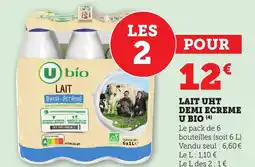 Maximarché U BIO Lait uht demi ecreme offre