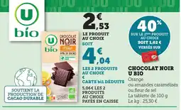 Maximarché U BIO Chocolat noir offre