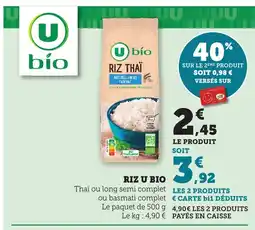 Maximarché U BIO Riz offre