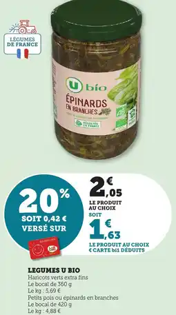 Maximarché U BIO Legumes offre