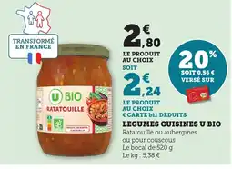 Maximarché U BIO Legumes cuisines offre