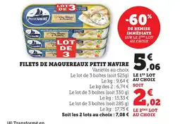 Maximarché PETIT NAVIRE Filets de maquereaux offre