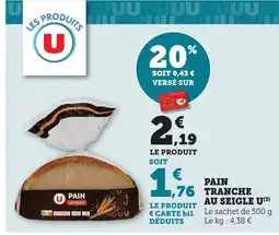Maximarché Pain tranche au seigle u offre