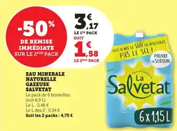 Maximarché SALVETAT Eau minerale naturelle gazeuse offre