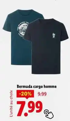 Lidl Bermuda cargo homme offre