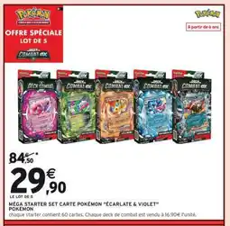 Intermarché Hyper Méga Starter Set Carte Pokémon 'Écarlate & Violet' offre