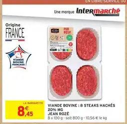 Intermarché Viande Bovine: 8 Steaks Hachés 20% MG offre