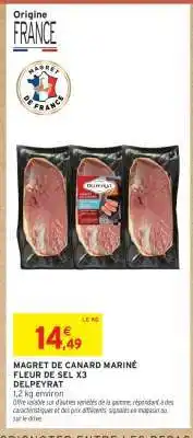Intermarché MAGRET DE CANARD MARINÉ FLEUR DE SEL X3 DELPEYRAT offre