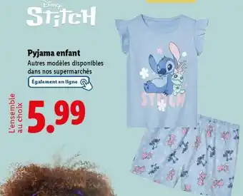 Lidl Pyjama enfant offre