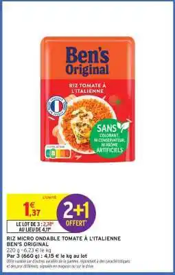 Intermarché RIZ MICRO ONDABLE TOMATE À L'ITALIENNE offre