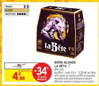 Intermarché Bière Blonde La Bête offre
