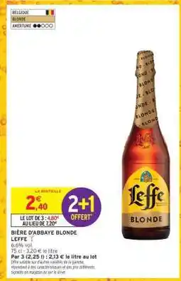 Intermarché BIÈRE D'ABBAYE BLONDE LEFFE offre