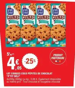 E.Leclerc LOT COOKIES COCO PÉPITES DE CHOCOLAT “P'TIT DÉLI” offre