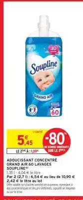 Intermarché ADOUCISSANT CONCENTRÉ GRAND AIR 60 LAVAGES SOUPLINE offre