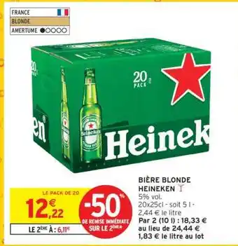 Intermarché Bière Blonde Heineken offre