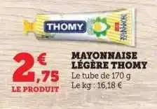 Hyper U MAYONNAISE LÉGÈRE THOMY offre