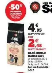 Hyper U CAFÉ MOULU HANSI SATI offre