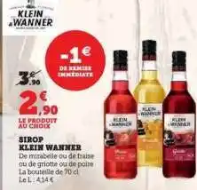 Hyper U SIROP KLEIN WANNER offre