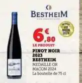 Hyper U PINOT NOIR 2023 BESTHEIM offre