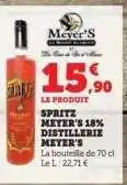Hyper U SPRITZ MEYER'S 18% DISTILLERIE MEYER'S offre
