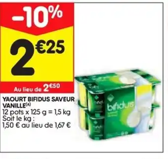 Leader Price Yaourt Bifidus Saveur Vanille offre