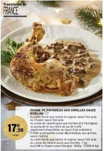 Cuisse de pintade aux girolles sauce Riesling