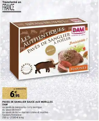 Paves de Sanglier sauce aux morilles Dam