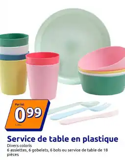 Action Service de table en plastique offre