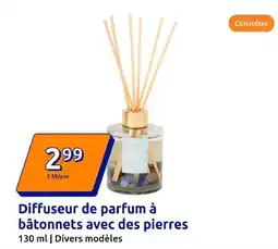 Action Diffuseur de parfum à bâtonnets avec des pierres offre