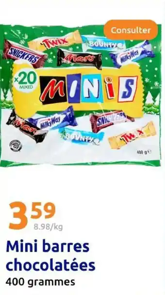 Action Mini barres chocolatées offre