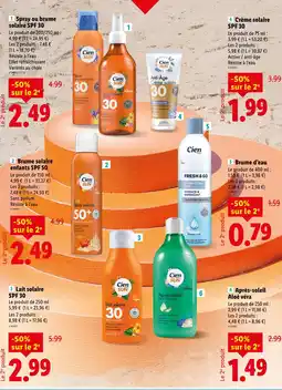 Lidl Cien Spray ou brume solaire SPF 30 offre