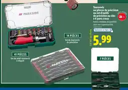 Lidl PARKSIDE Tournevis ou pinces de précision ou set d’outils de précision ou clés à 6 pans creux offre