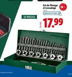 Lidl Set de filetage et taraudage offre