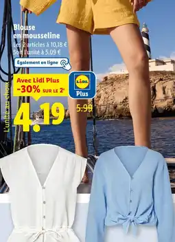 Lidl Blouse en mousseline offre