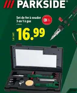 Lidl PARKSIDE Set de fer à souder 3 en 1 à gaz offre