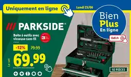 Lidl PARKSIDE Boîte à outils avec visseuse sans fil offre