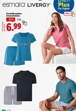 Lidl Esmara / Livergy Ensemble pyjama femme/homme offre