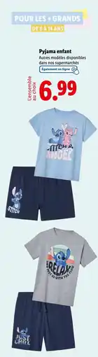 Lidl Stitch Pyjama enfant offre
