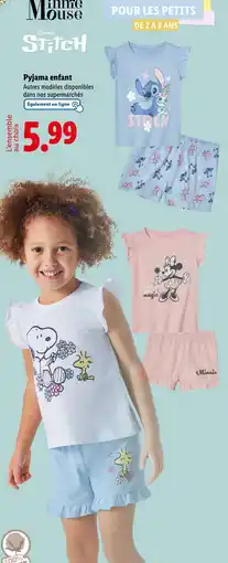 Lidl Disney Pyjama enfant offre