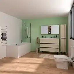 Brico Dépôt Meuble à poser l.120 cm decor bois clair/gris style offre