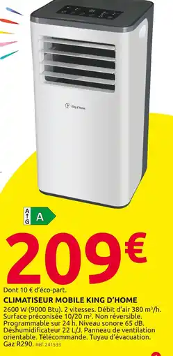 Mr Bricolage King d’Home Climatiseur mobile offre