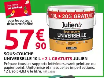 Mr Bricolage Julien Sous-couche Universelle 10 L + 2 L gratuits offre