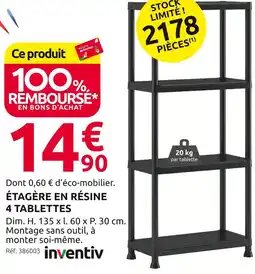 Mr Bricolage inventiv Étagère en résine 4 tablettes offre
