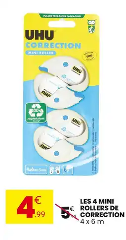Stokomani UHU Les 4 mini rollers de correction offre