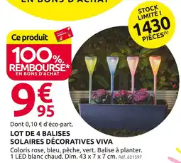 Mr Bricolage Viva Lot de 4 balises solaires décoratives offre