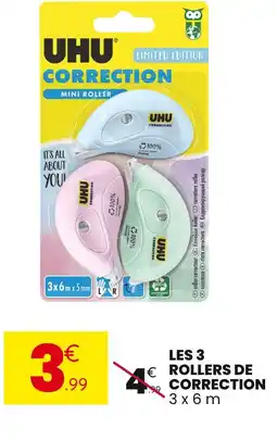 Stokomani UHU Les 3 rollers de correction offre