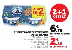 Bi1 PETIT NAVIRE Rillettes ou tartinables offre