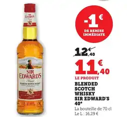 Bi1 SIR EDWARD'S 40° Blended scotch whisky offre