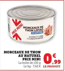 Bi1 PRIX MINI Morceaux de thon listao au naturel offre